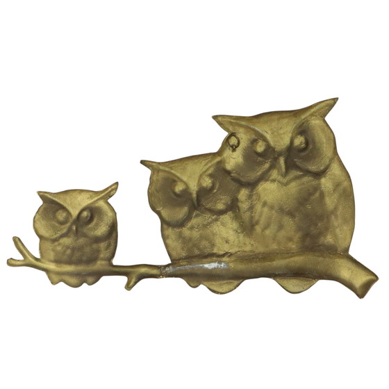 Image 1 of Sculpture murale Hiboux sur branche