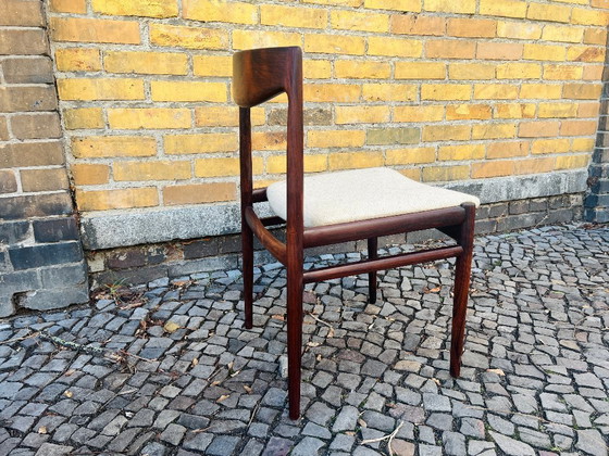 Image 1 of 4 sedie Vesterlund in stile Mid-Century Modern danese di Lübke / Erik Buch - palissandro e tessuto