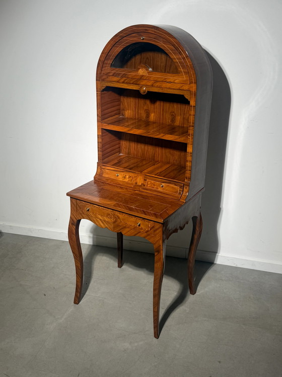 Antique English Marquetry Writing Desk / Secretary (photo 4 of 10)