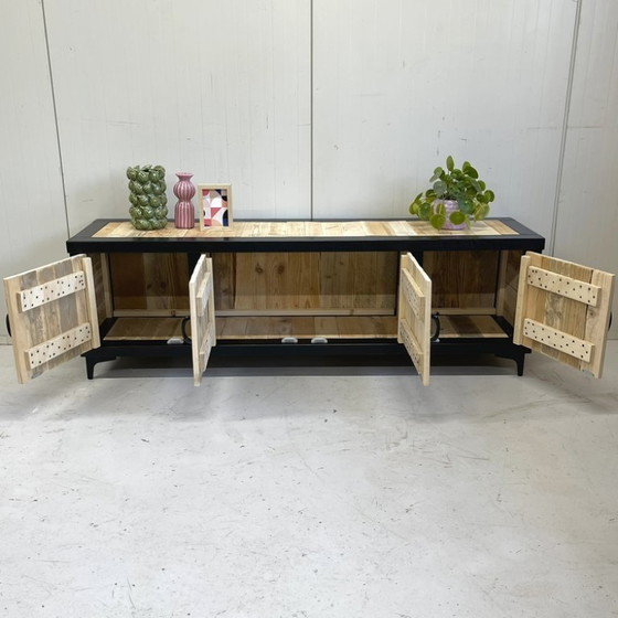 Meuble TV Armoire Upcycling Réemploi Bois de Récupération Fait Main – Meubles tv, Wood (photo 8 of 9)