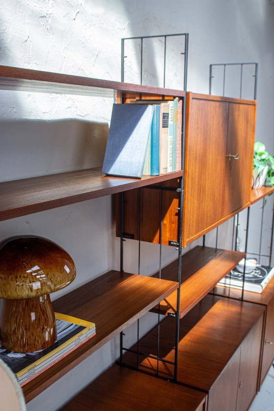 Image 1 of Vintage teak string shelf sideboard highboard 60s