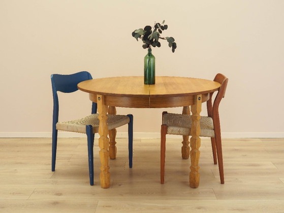 Image 1 of Round oak table, Danish design, 1960s, designer: Henning Kjærnulf