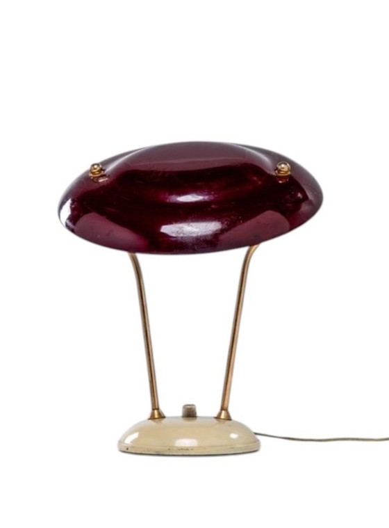 Image 1 of Mid-Century Messing Tisch / Schreibtischlampe, Frankreich ca. 1950