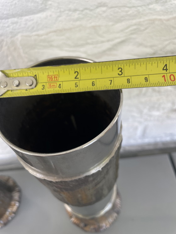 Image 1 of Satz von 3 brutalistischen Metallen aus Duitsland aus den Jahren 60/70