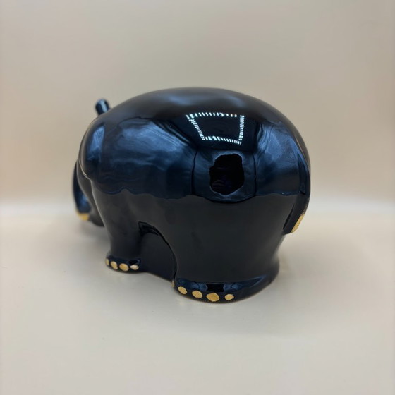 Image 1 of Iconic 80s elephant statue XXL Elki Steengoed Holland black