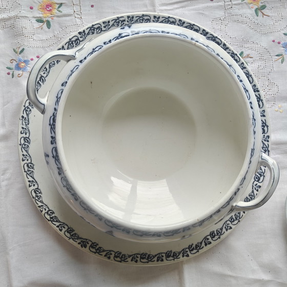 Image 1 of 🪻 Vajilla antigua Sarreguemines "Coquelicots" de 9 piezas — Herencia francesa