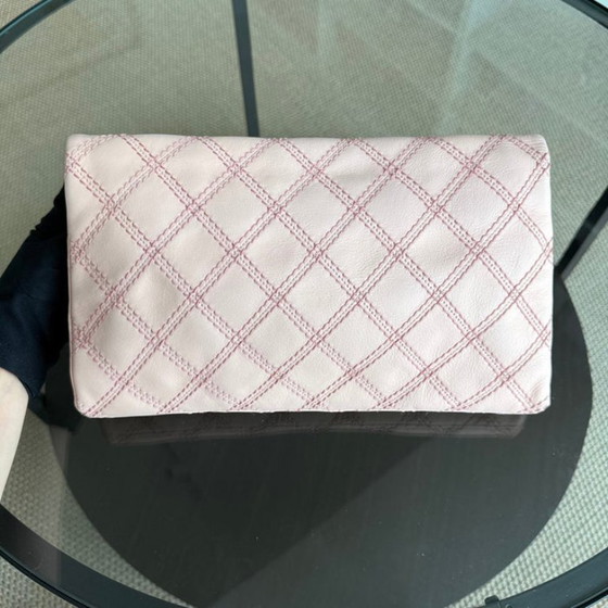 Image 1 of Chanel Seasonal Flap Medium - Triple Stitched Calfskin Quilted Pink Gold Hardware Series 19