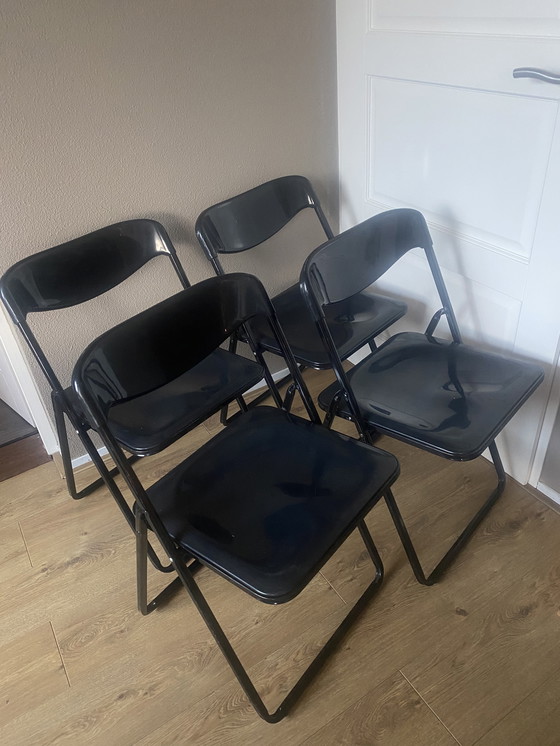 Image 1 of 4 vintage Lerolin folding chairs, Italian design