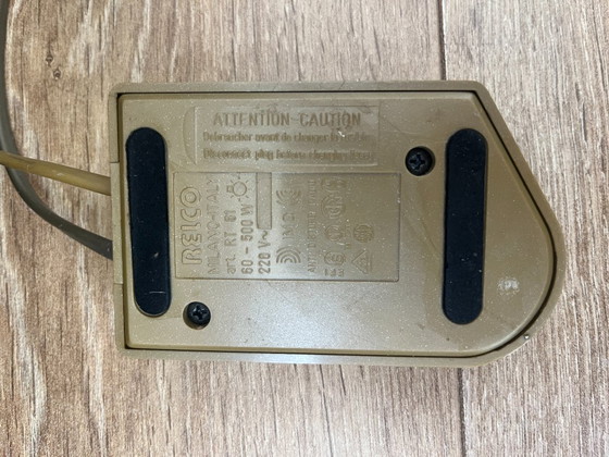 Image 1 of Lampada da terra vintage Relco Milano anni '80 – Legno di radica e bronzo – Design postmoderno italiano