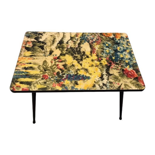Formica side table with flower leaf