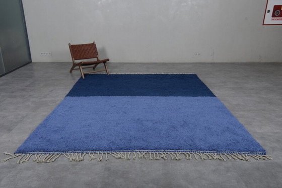 Image 1 of Tappeto marocchino blu, annodato a mano, 200x100 cm.