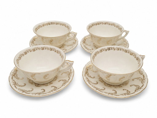 Set van vier Beierse thee- of koffiekopjes met schotels, jaren 50. – servies, Ceramic
