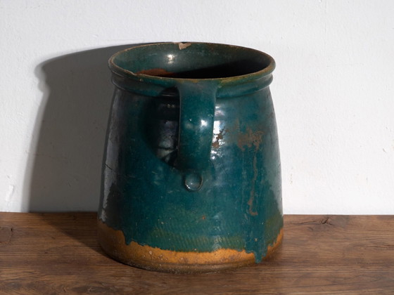 Antique folk glazed pottery pot – Central Europe, circa 1930 – Plant pot, Rustic (photo 20 of 40)