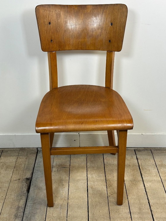 Image 1 of Lot de 6 chaises Bistrot Thonet vintage en bois 1960'S