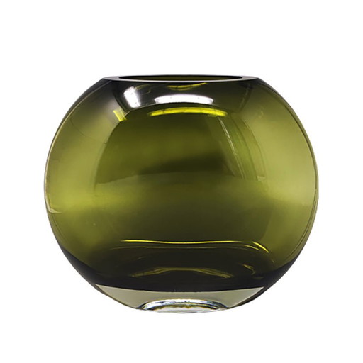 1960s Gorgeous Green Vase By Flavio Poli. Made in Italy