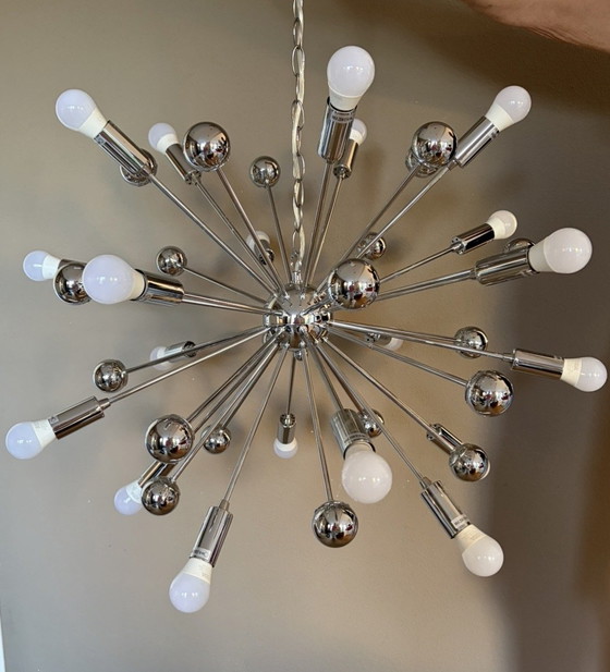 Lampadario Sputnik Vintage Space Age Anni Settanta – Metal, Chrome (photo 2 of 6)