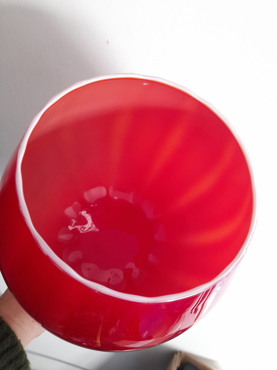 Image 1 of Empoli vase in red opaline