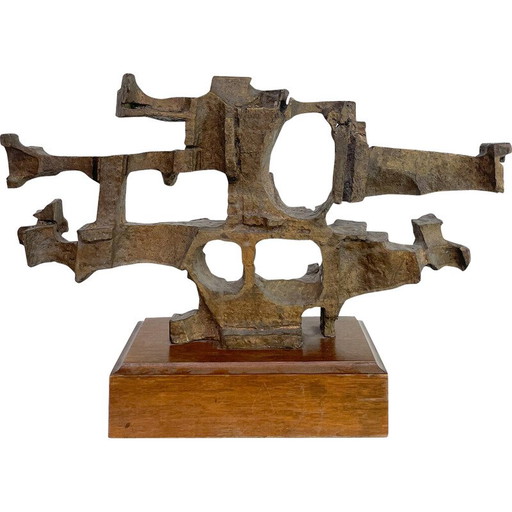 Vintage sculpture in wood and metal