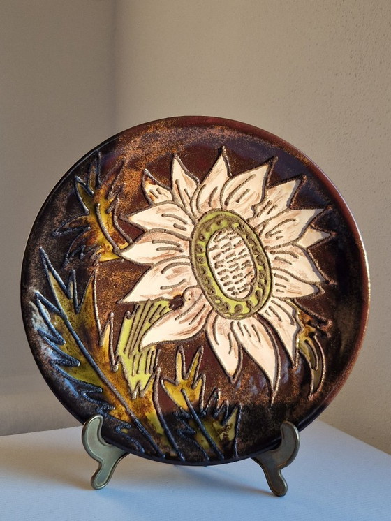 Image 1 of Piatto da parete.Decorazione floreale.Ruscha.Germania