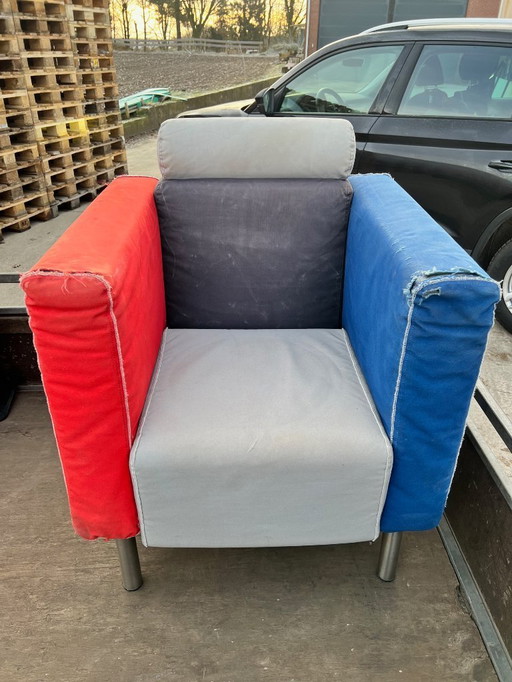 2x Zanotta Albertina Stefano Casciani armchairs for restoration