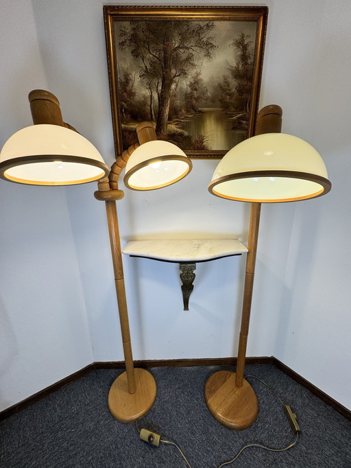 Set of 2 vintage Steinhauer floor lamps - Wood & plastic - 1980s