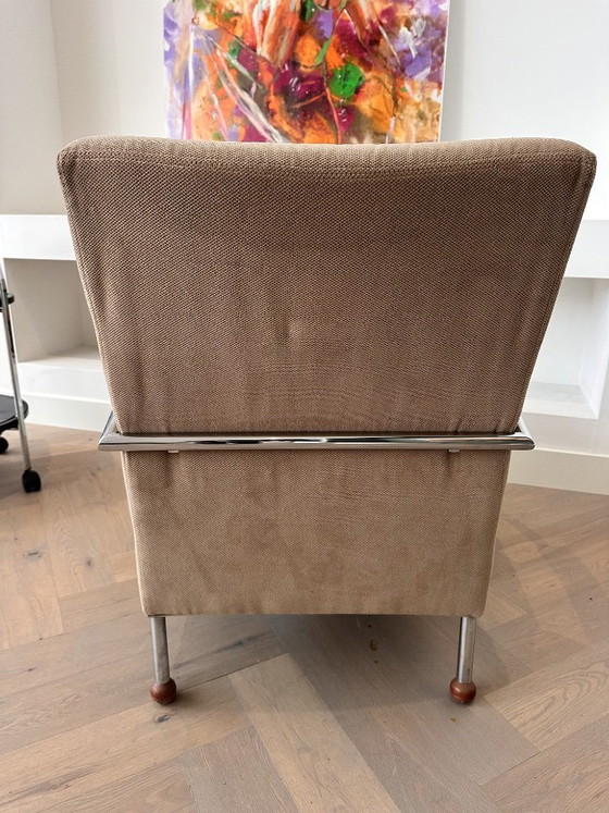 Poltrona Design Vintage - Anni '90 - Cromo&Legno – Poltrone, Textile, Wood (photo 3 of 5)