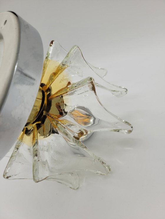 Image 1 of Handgefertigte Wand- oder Deckenleuchte aus Muranoglas von Effetre Murano, Italien, 1960er