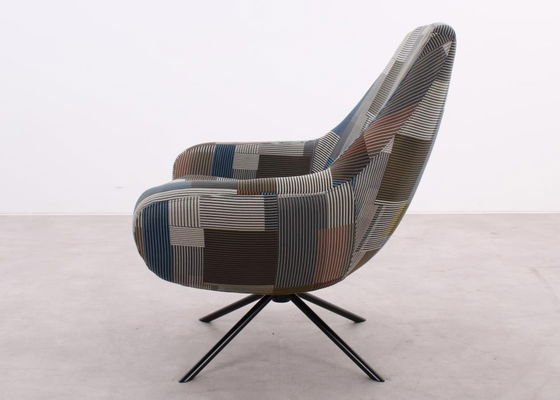 Softline Noomi Swivel Armchair – Maharam Assembled Check – Multicolor – Swivel chairs, Cotton, Metal (photo 3 of 6)