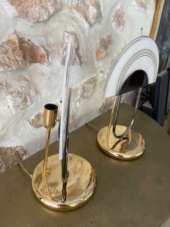 Image 1 of Paire de lampe de table par ZONCA en verre de Murano , Italie 1980