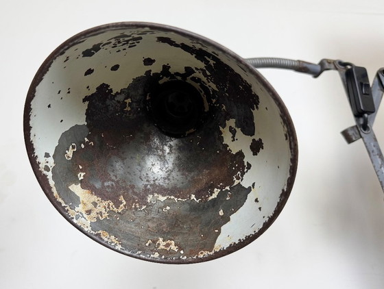 Image 1 of Grey Industrial Scissor Wall Lamp from Elektroinstala, 1960s