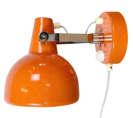 Vintage oranje metalen wandlamp van Lidokov, jaren 70. – wandlampen, Chrome
