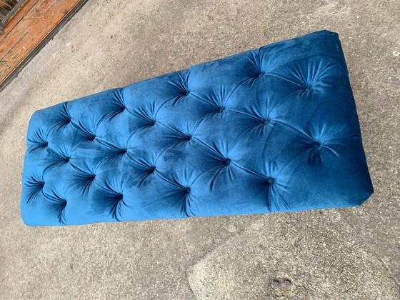 Mid-Century Blue Ottoman, 1960s – Footstools & poufs, Mid Century Modern (photo 5 of 8)