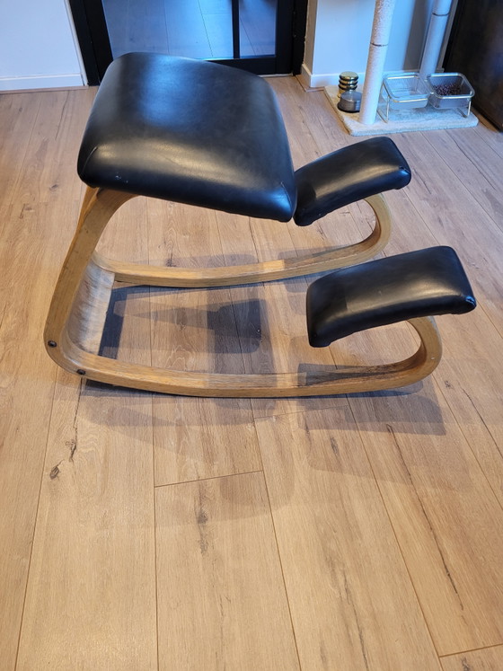 Zwart Lederen Stokke Balansstoel – Schommelstoelen, Wood (photo 12 of 13)