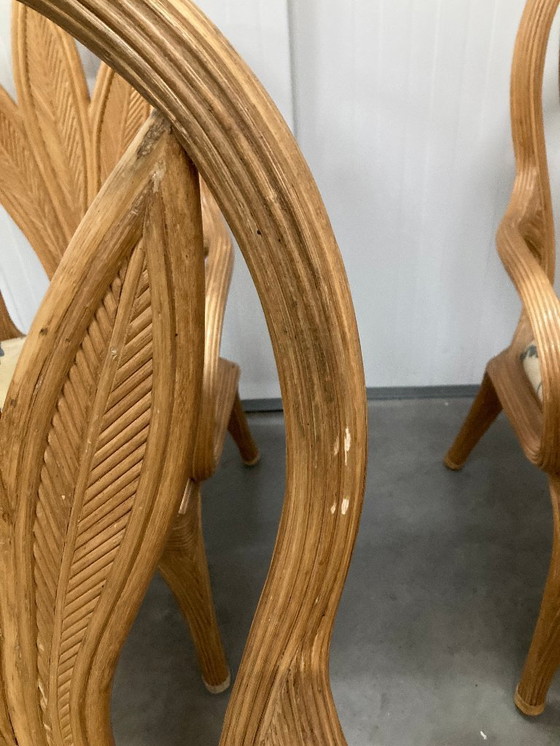 Image 1 of 4 Vivai del Sud eetkamerstoelen van riet, bamboe en palmbladeren