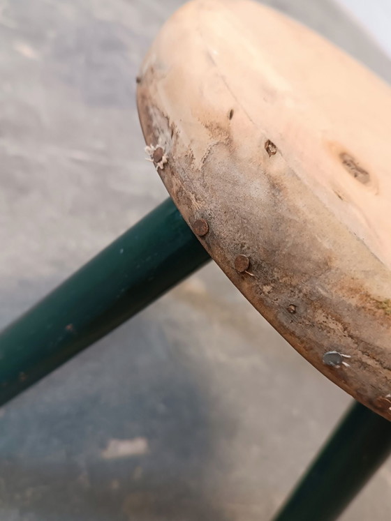 Tabouret trépied en bois rustique vintage, Marron (photo 13 sur 15)