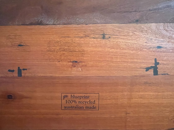 Image 1 of Rare Australian Jarrah Railway Sleeper Dining/Boardroom Table – Reclaimed Solid Hardwood – 2.2m