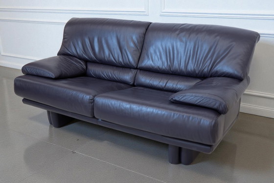 Image 1 of Divani in pelle di design vintage – Viola – Design italiano anni '80