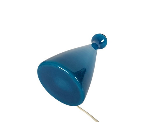Image 1 of Kastrup Holmegaard – Jacob Bang – Tischlampe – Dänemark – Blau – 1960er Jahre