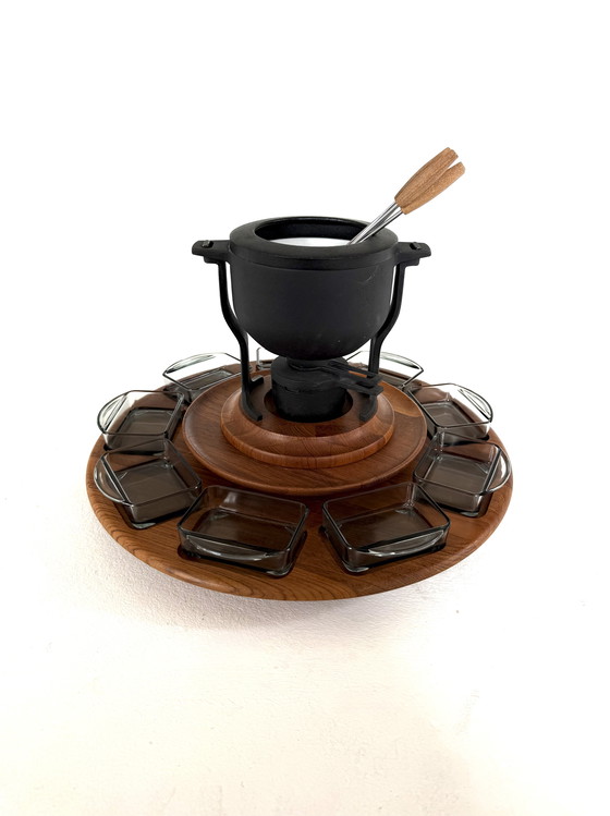 Image 1 of Set da fonduta vintage con carosello, Digsmed Danimarca '70
