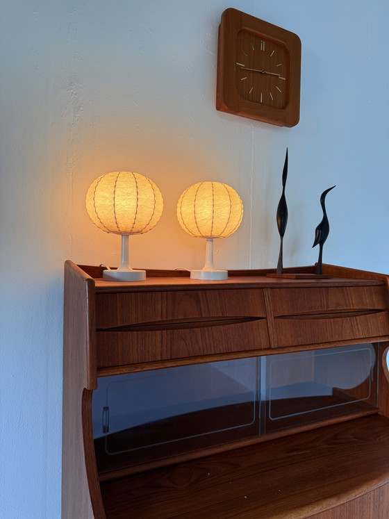Image 1 of 2x lámpara de mesa capullo, Golkant Leuchten '60