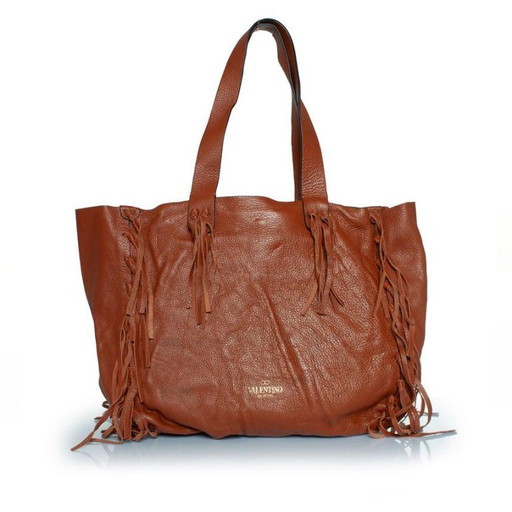 Borsa tote in pelle con frange Valentino Garavani, modello C-Rockee.