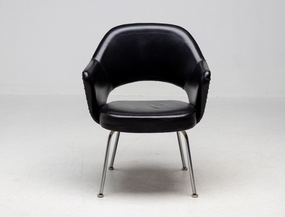 Image 1 of 4 SAARINEN EXECUTIVE-SESSEL FÜR KNOLL IN ORIGINAL SCHWARZEM LEDER