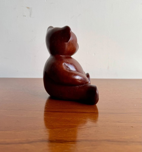 Image 1 of Vintage houten teddybeer