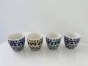 Set of 4 Finnish design mugs with graphic design