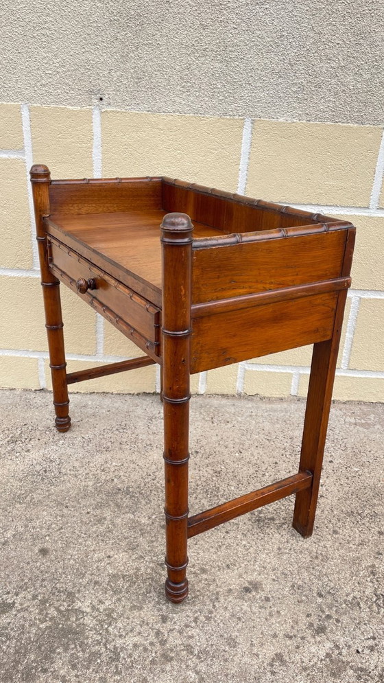 Consolebureau uit de jaren 1900, ook wel bekend als bamboe bureau. – Wood (photo 4 of 30)