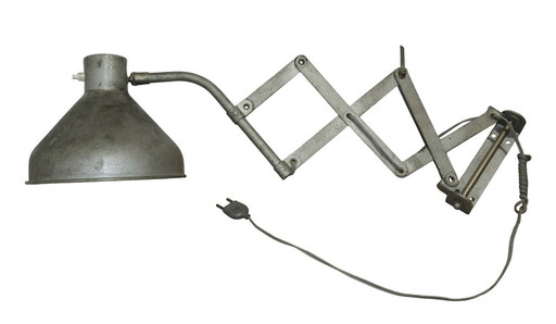 Lampada da parete a fisarmonica per officina, stile industriale, anni '50