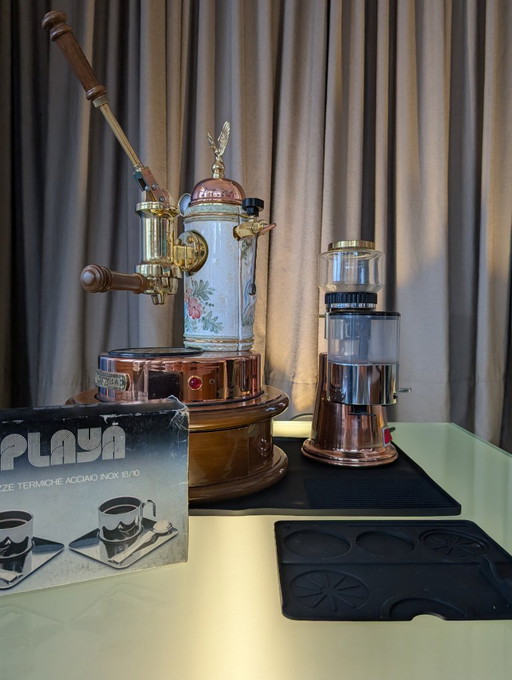 Elektra Micro Casa Lever S1 + Elektra bean grinder + Elektra Base SB + Playa Stainless Steel cups