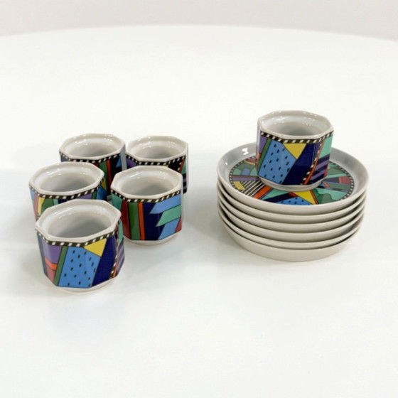 Image 1 of 6 Espresso Cups and Saucers Metropol by Barbara Brenner for Rosenthal, 1990s
