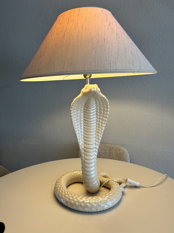 Image 1 of Tomasso Barbi Pearl Cobra Table Lamp