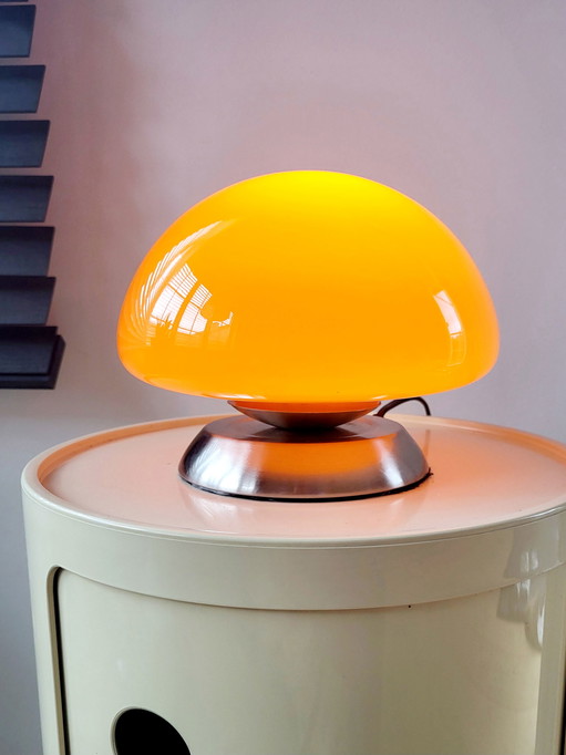 Lampe champignon, orange, Linhai Junis, interrupteur tactile 3 positions